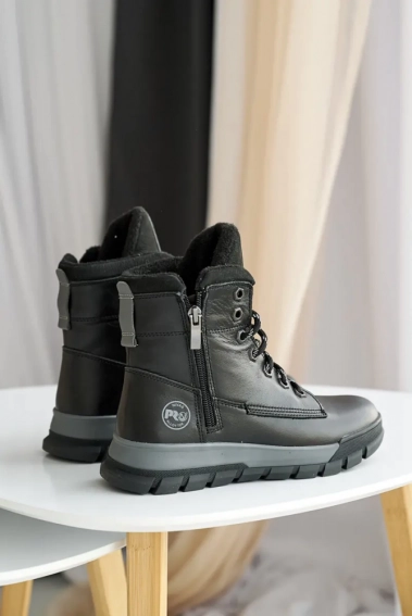 Підліткові черевики шкіряні зимові чорні-сірі Nivas П 4 фото 4 — інтернет-магазин Tapok