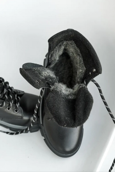 Підліткові черевики шкіряні зимові чорні-сірі Nivas П 4 фото 8 — інтернет-магазин Tapok
