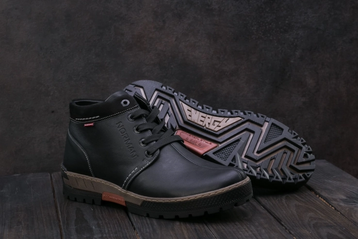 Чоловічі черевики шкіряні зимові чорні Norman 158 фото 5 — інтернет-магазин Tapok