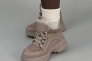 Кросівки жіночі шкіра флотар кольору латте зі вставками замші зимові Фото 11