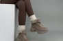 Кросівки жіночі шкіра флотар кольору латте зі вставками замші зимові Фото 14