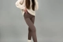 Кросівки жіночі шкіра флотар кольору латте зі вставками замші зимові Фото 20