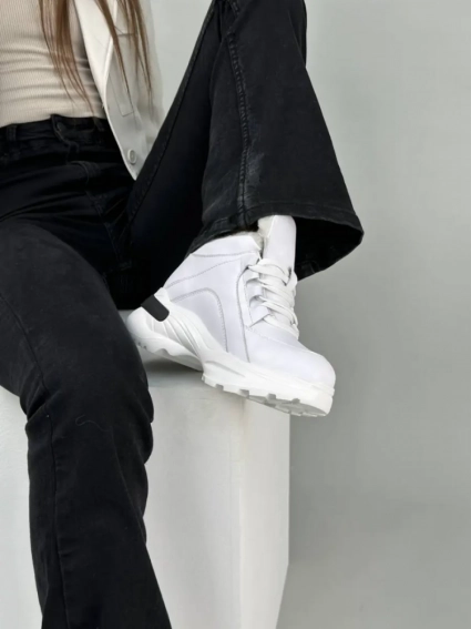 Кроссовки женские кожаные белого цвета зимние фото 4 — интернет-магазин Tapok