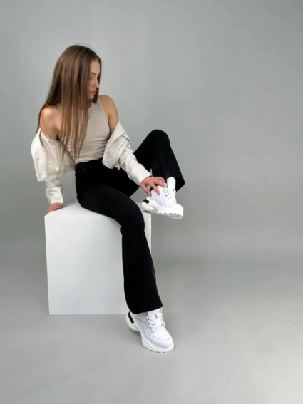 Кроссовки женские кожаные белого цвета зимние фото 5 — интернет-магазин Tapok