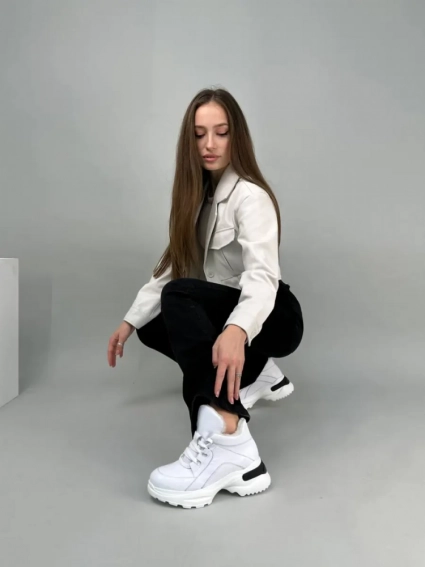 Кросівки жіночі шкіряні білого кольору зимові фото 6 — інтернет-магазин Tapok