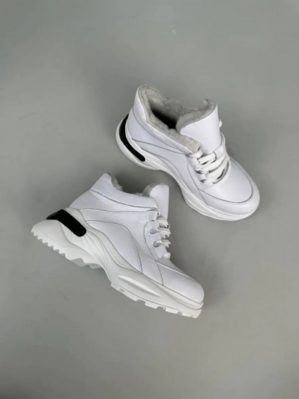 Кросівки жіночі шкіряні білого кольору зимові фото 10 — інтернет-магазин Tapok