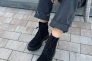 Ботинки женские замшевые черного цвета низкий ход зимние Фото 4