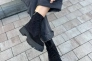 Черевики жіночі замшеві чорного кольору низький хід зимові Фото 6