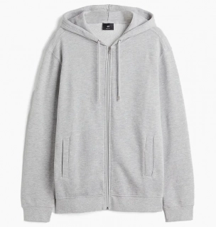 Толстовка H&M Regular Fit Zip-Through Hoodie Grey 852614011