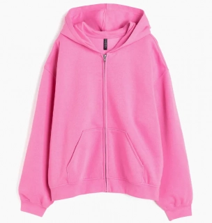 Толстовка H&M Oversized Hooded Jacket Pink 1131631004