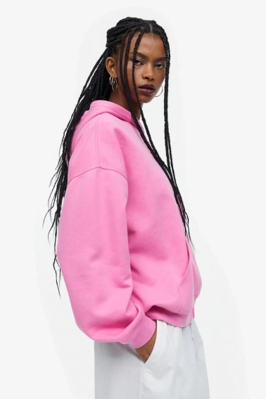 Толстовка H&M Oversized Hooded Jacket Pink 1131631004 фото 3 — інтернет-магазин Tapok