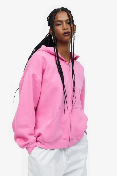 Толстовка H&M Oversized Hooded Jacket Pink 1131631004 фото 7 — інтернет-магазин Tapok