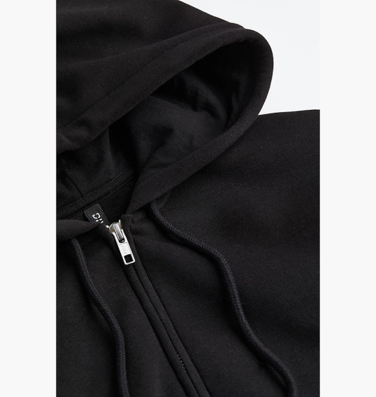 Толстовка H&M Short Hooded Jacket Black 1113968001 фото 7 — інтернет-магазин Tapok