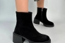 Ботинки женские замшевые черные на каблуках демисезонные Фото 1