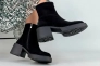Ботинки женские замшевые черные на каблуках демисезонные Фото 6