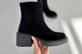 Ботинки женские замшевые черные на каблуках демисезонные Фото 14