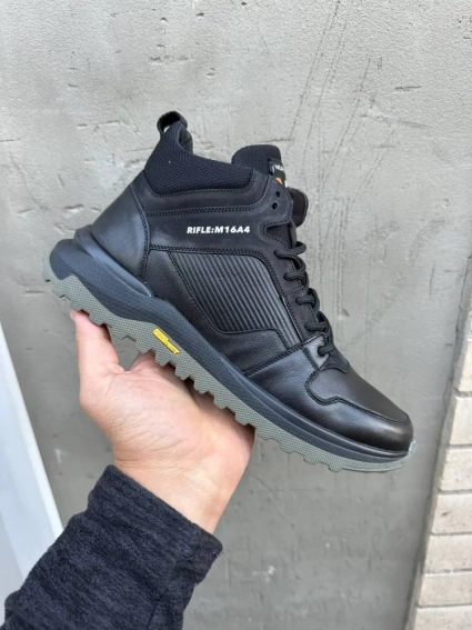 Мужские ботинки кожаные зимние черные Norman 206 фото 5 — интернет-магазин Tapok