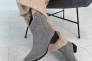 Ботинки ковбойки женские замшевые серого цвета на каблуке демисезонные Фото 3