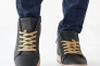 Мужские ботинки кожаные зимние черно-бежевые CrosSAV 23-58 Фото 5