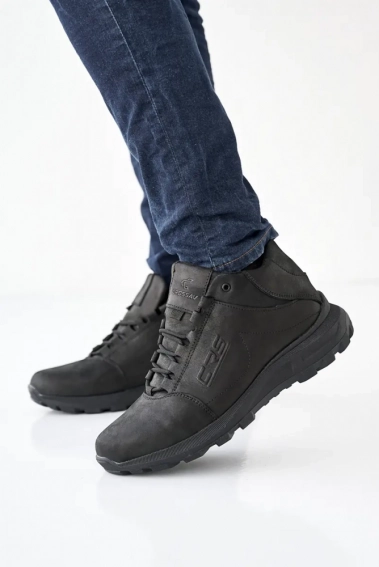 Мужские ботинки кожаные зимние черные CrosSAV 23-54 фото 4 — интернет-магазин Tapok