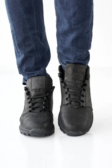 Мужские ботинки кожаные зимние черные CrosSAV 23-54 фото 6 — интернет-магазин Tapok
