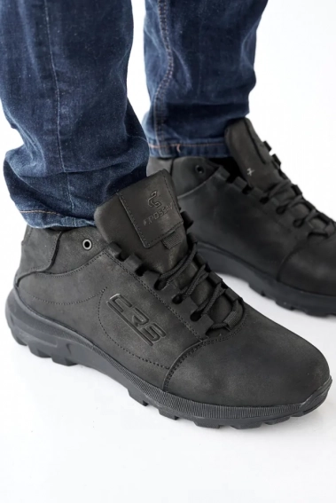 Мужские ботинки кожаные зимние черные CrosSAV 23-54 фото 8 — интернет-магазин Tapok