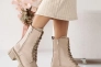 Женские ботинки кожаные зимние бежевые Emirro 1087-505 два замка на меху Фото 5