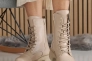 Женские ботинки кожаные зимние бежевые Emirro 1087-505 два замка на меху Фото 7
