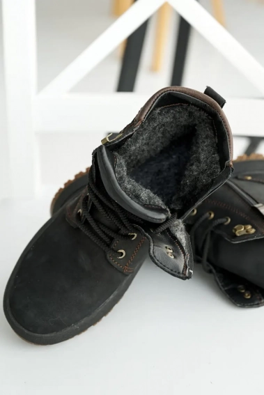 Підліткові черевики шкіряні зимові чорні Levons 816 фото 6 — інтернет-магазин Tapok