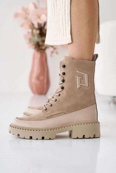 Женские ботинки кожаные зимние бежевые Emirro Бж 62,2-505 фото 10 — интернет-магазин Tapok