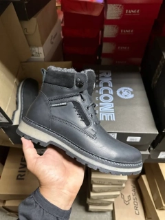 Чоловічі черевики шкіряні зимові чорні Riccone 222