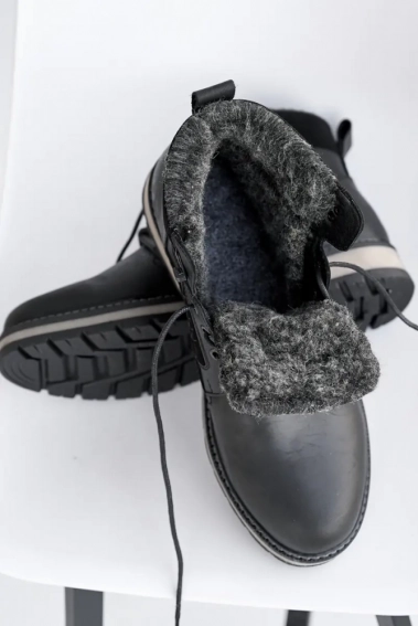 Чоловічі черевики шкіряні зимові чорні Riccone 222 фото 5 — інтернет-магазин Tapok