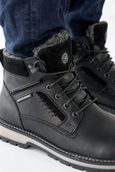 Мужские ботинки кожаные зимние черные Riccone 222 фото 9 — интернет-магазин Tapok