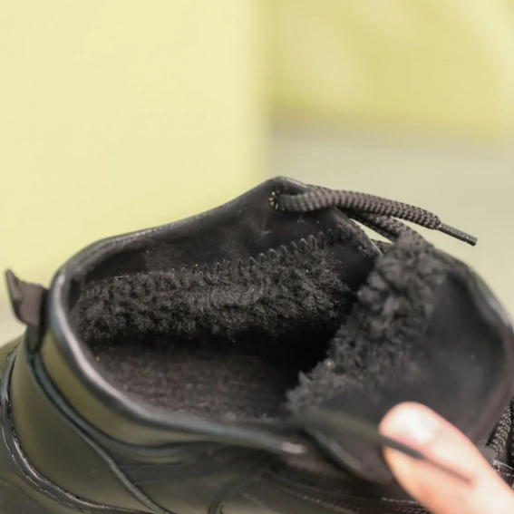 Кроссовки кожаные зимние 587102 Черные фото 11 — интернет-магазин Tapok