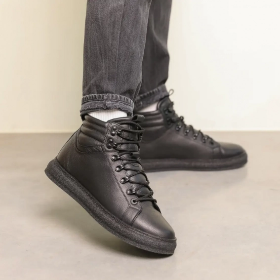 Ботинки кожаные зимние 587168 Черные фото 5 — интернет-магазин Tapok