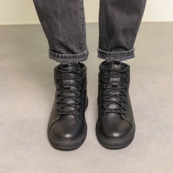 Ботинки кожаные зимние 587168 Черные фото 6 — интернет-магазин Tapok