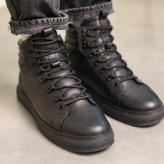 Ботинки кожаные зимние 587168 Черные фото 7 — интернет-магазин Tapok