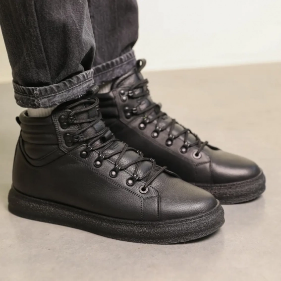Ботинки кожаные зимние 587168 Черные фото 8 — интернет-магазин Tapok