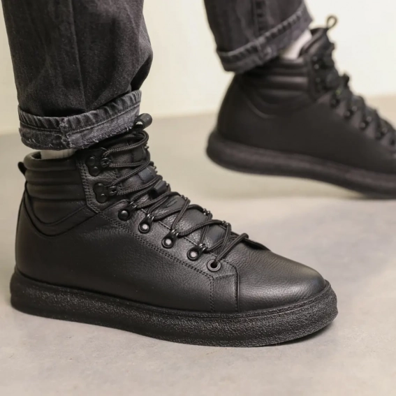 Ботинки кожаные зимние 587168 Черные фото 9 — интернет-магазин Tapok