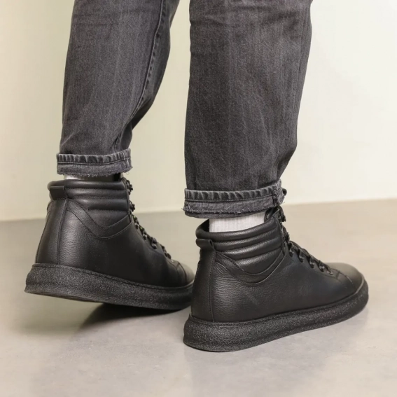 Ботинки кожаные зимние 587168 Черные фото 12 — интернет-магазин Tapok