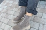 Ботинки женские замшевые цвета латте низкий ход зимние Фото 3