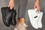 Женские кроссовки кожаные зимние черные Yuves 8011 на меху Фото 3