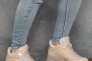 Женские кроссовки кожаные зимние бежевые Yuves 91175 Фото 2