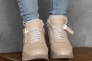 Женские кроссовки кожаные зимние бежевые Yuves 91175 Фото 3