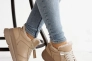 Жіночі кросівки шкіряні зимові бежеві Yuves 91175 На меху Фото 7
