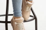 Жіночі кросівки шкіряні зимові бежеві Yuves 91175 На меху Фото 8