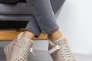 Жіночі кросівки шкіряні зимові бежеві Yuves 91175 На меху Фото 15