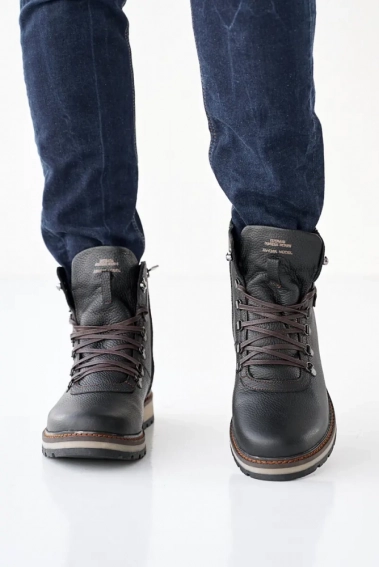 Чоловічі черевики шкіряні зимові чорні Zangak 139 фото 4 — інтернет-магазин Tapok