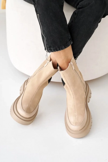 Жіночі черевики замшеві зимові бежеві Emirro БЖ 64-505 фото 2 — інтернет-магазин Tapok