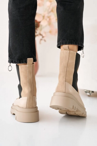 Женские ботинки замшевые зимние бежевые Emirro БЖ 64-505 фото 7 — интернет-магазин Tapok